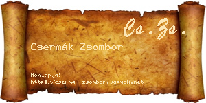 Csermák Zsombor névjegykártya